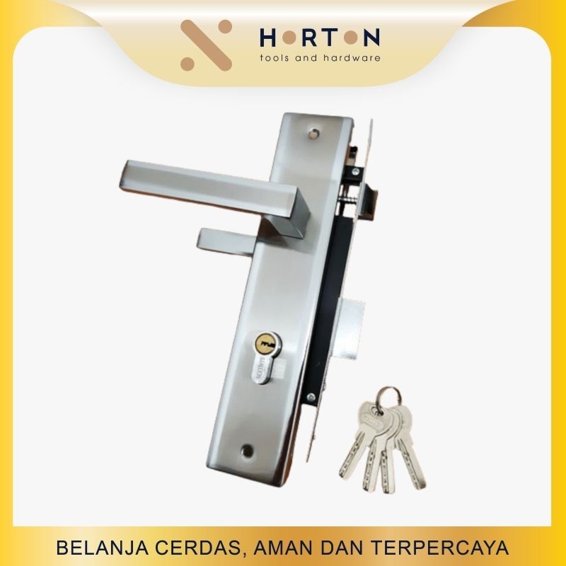 Kunci Pintu Plat / Handle Gagang Pintu Rumah / Handel Pintu Full Set/ Kunci Model Komputer