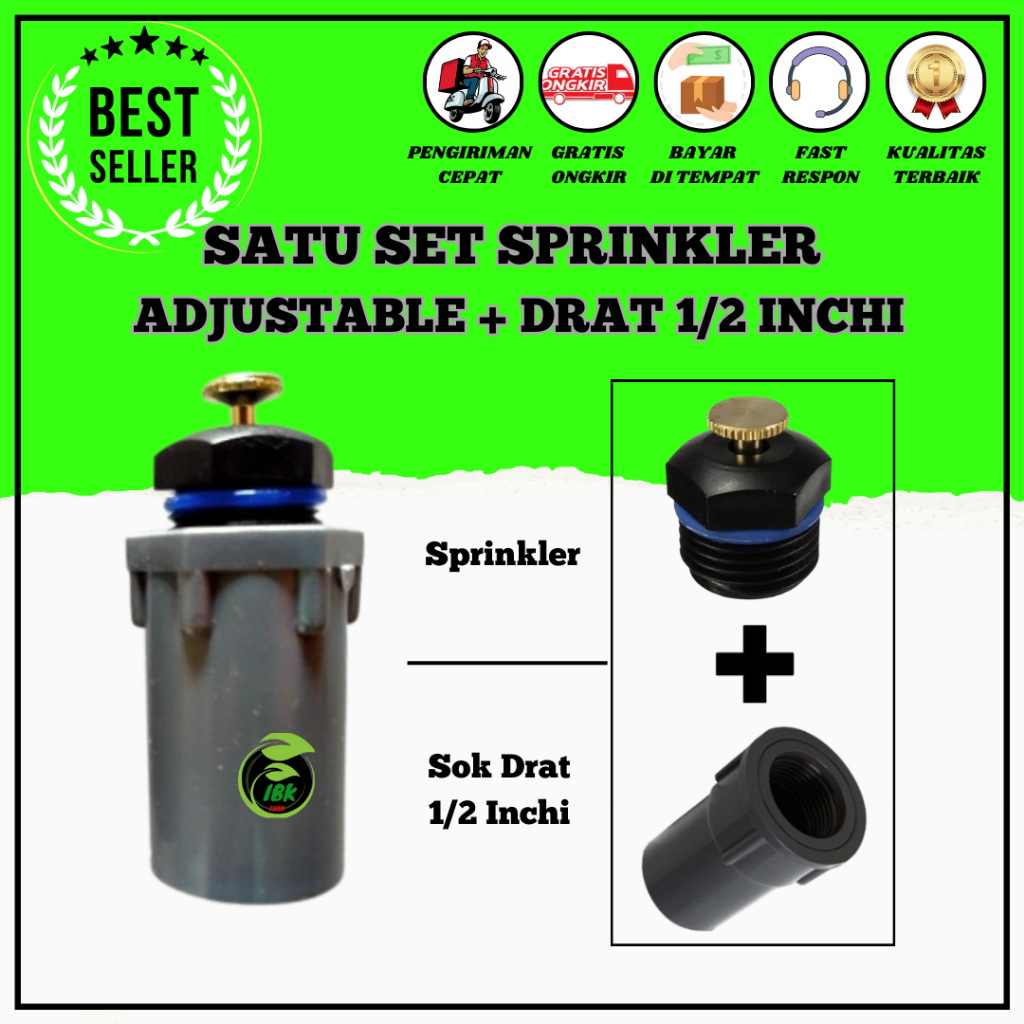 Sprinkler Pertanian Sprinkler Taman Adjustable +Sok Drat Dalam Alat Irigasi INBEKEN