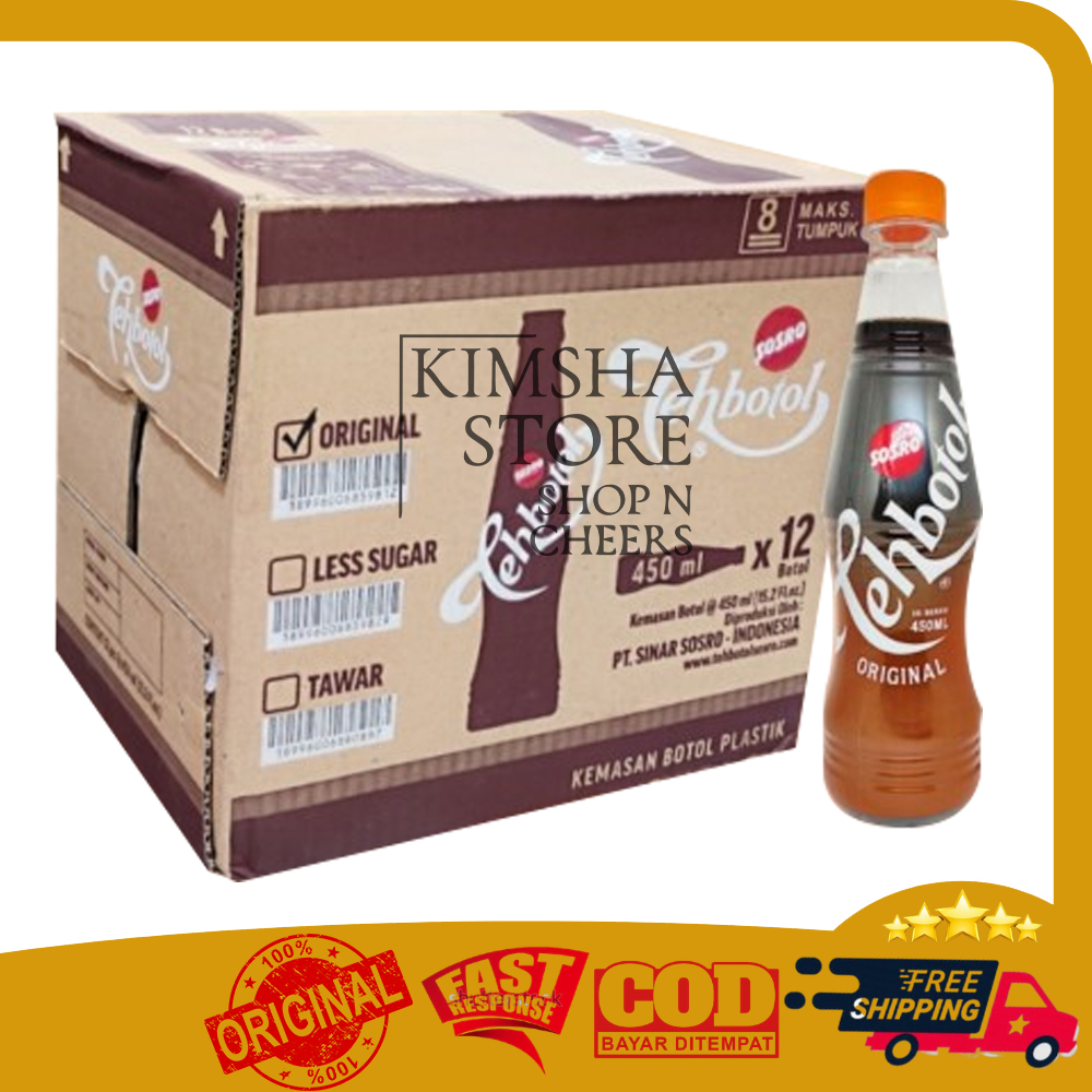 

Teh Botol Sosro Plastik Pet 450 ml Minuman TehBotol 450ml Dus Box Karton isi 12pcs Original