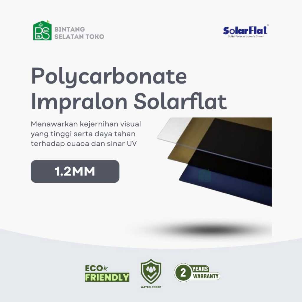 POLYCARBONATE IMPRALON SOLARFLAT 1.2mm PER METER