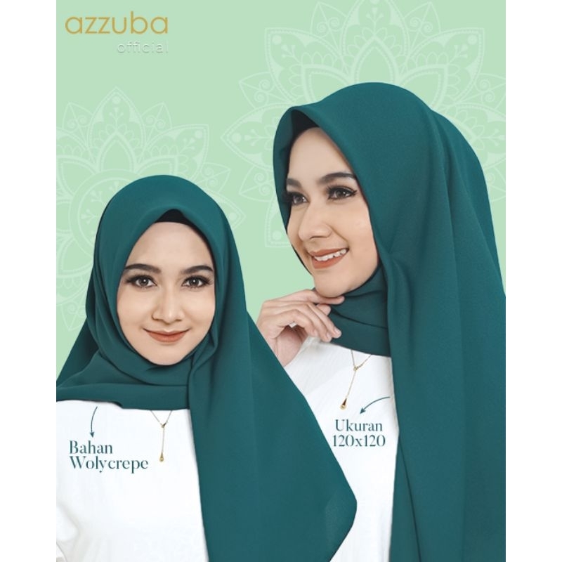 Jilbab Hijab Kerudung segi empat wolycrepe Biru tosca No.41