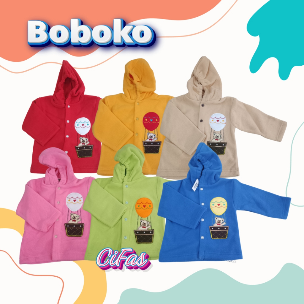 JAKET TOPI BULU BOBOKO BALON / JAKET BAYI HALUS / JAKET BULU HALUS / JAKET BULU TEBAL / JAKET BULU B