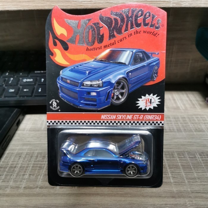HOTWHEELS Nissan Skyline GT-R R34 Blue RLC Red Line Club Hotwheel GTR