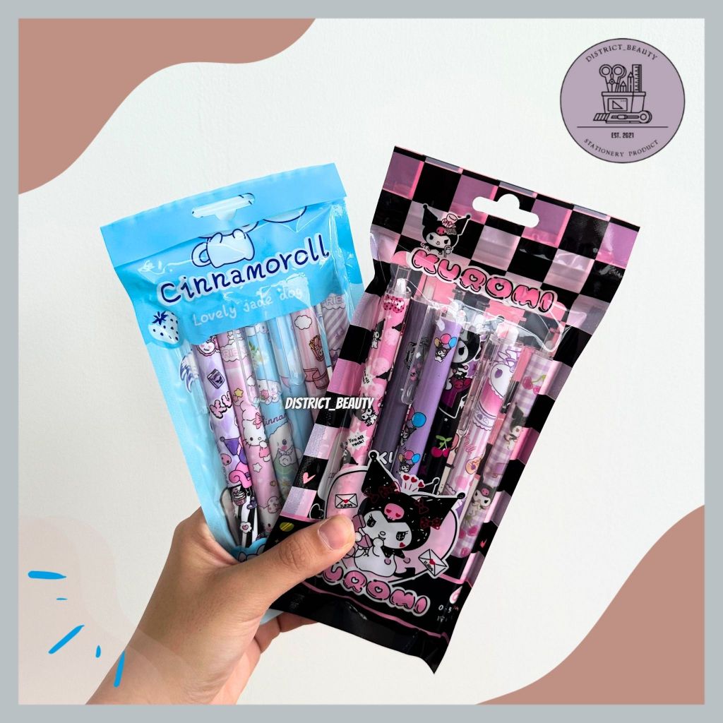 

PULPEN CETEK SET SANRIO KUROMI CINNAMOROL 1 PACK ISI 6 PCS GEL PEN MEKANIK SANRIO LUCU TERMURAH