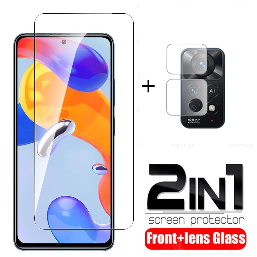 Tempered Glass Xiaomi Redmi Note 11 PAKET 2IN1 Tempered Glass FULL CAMERA LENS Tempered Glass Redmi 