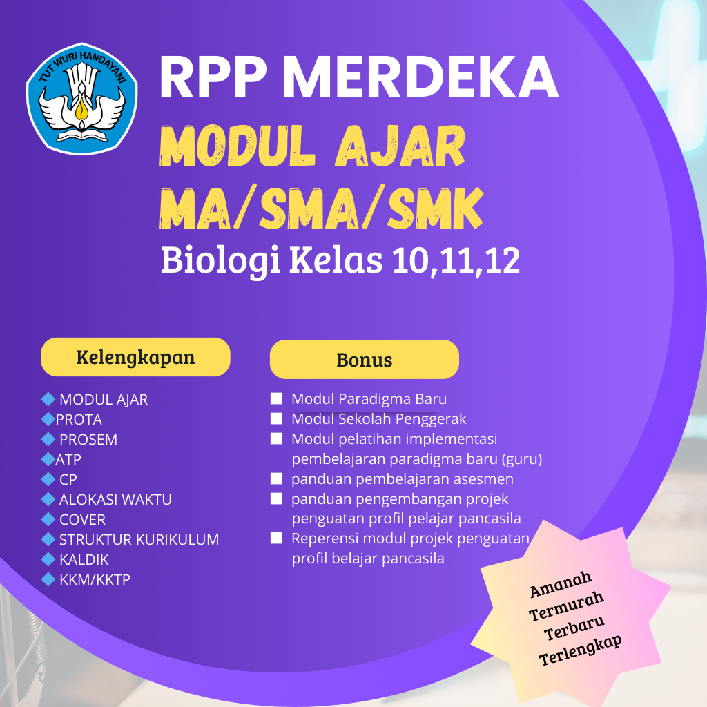 RPP Merdeka Biologi Kelas 10,11,12  MA/SMA/SMK Kurikulum Merdeka