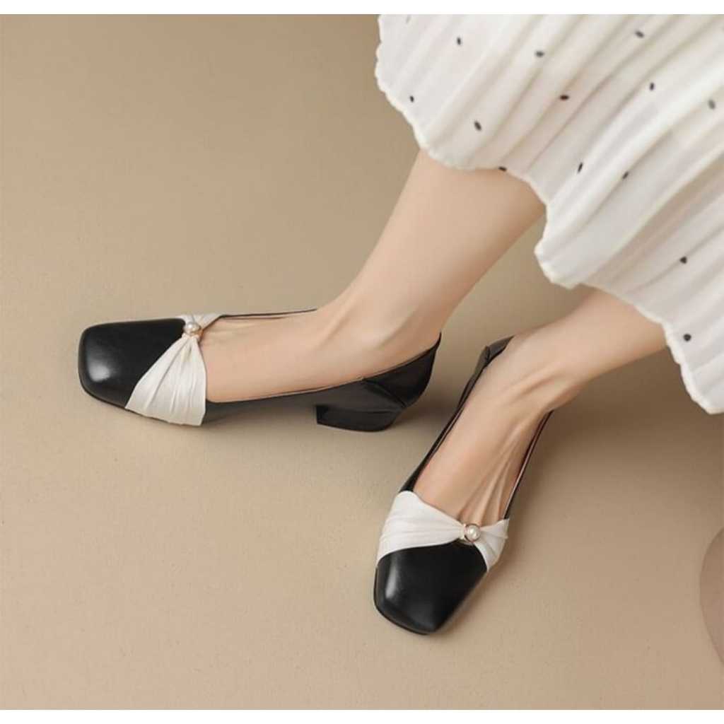 Abbushoes sepatu flat  pantofel hak wanita marissa 3cm -  KL 06