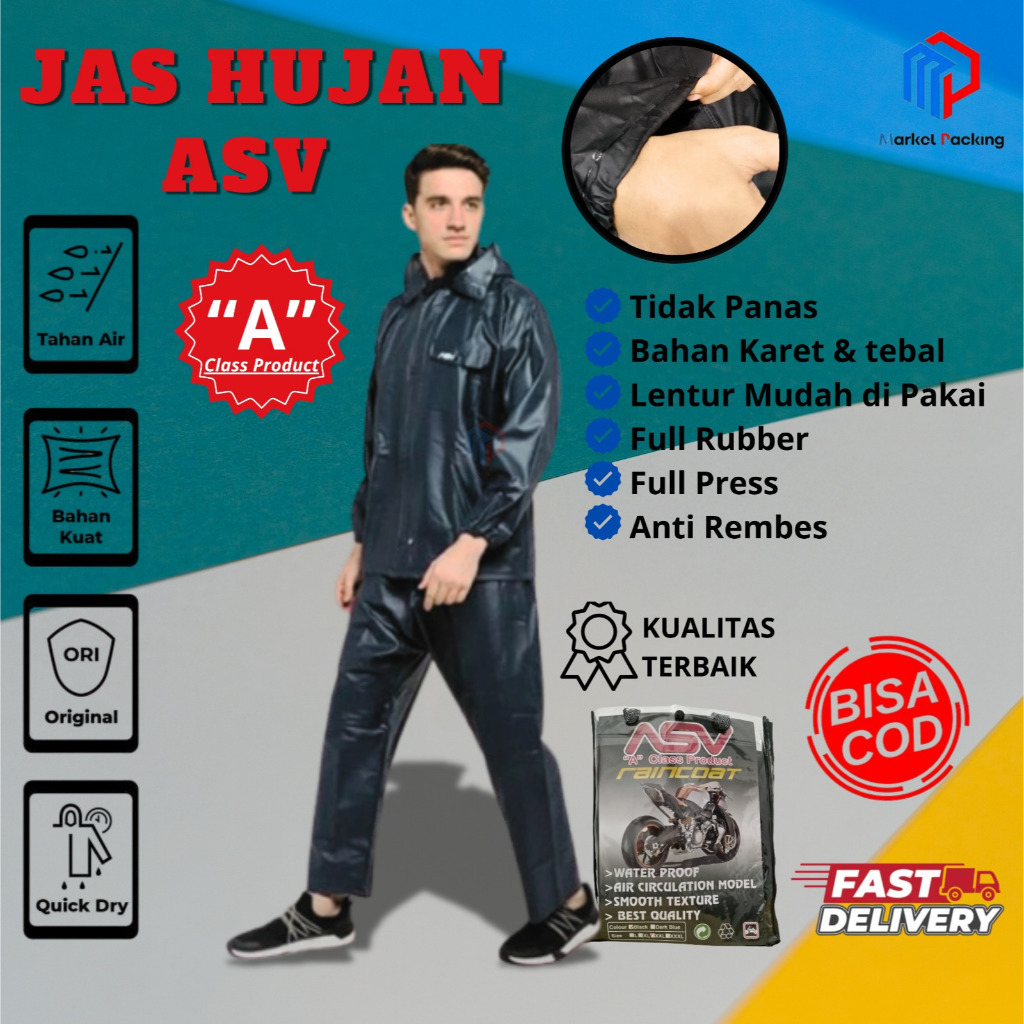 Jas Hujan ASV Original Karet - Mantel Mantol Hujan ASV Original - Jas Hujan Karet ASV