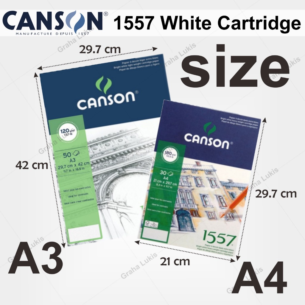 

H7Y Canson 1557 White Cartridge Drawing Paper A3 / A4