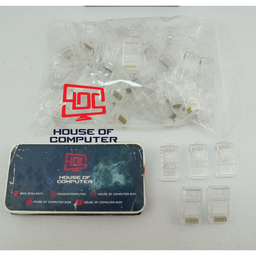 KONEKTOR RJ45 CAT 6 ANTI GAGAL  KABEL TEMBUS ISI 50PCS