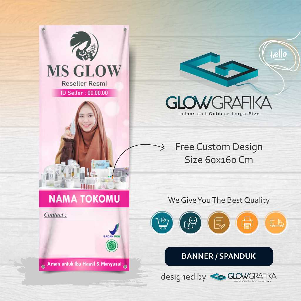 Cetak Spanduk Banner Reseller MS Glow Pink
