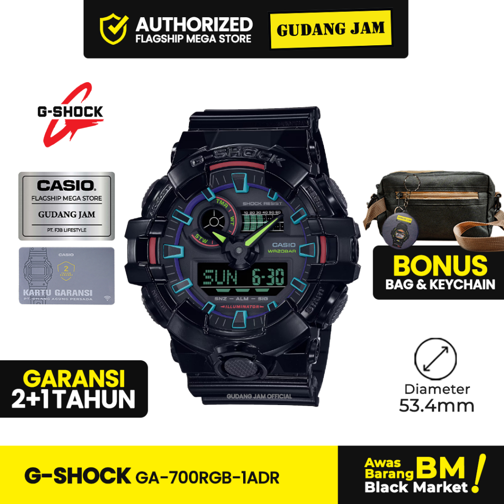 Jam Tangan G-Shock GA-700RGB-1ADR GA-700RGB GA-700 GA700RGB GA 700RGB