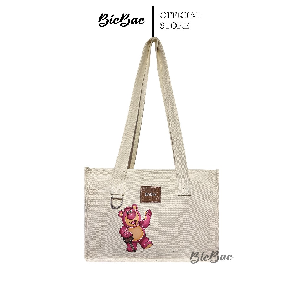 CUSTOM LOTSO - TAS KANVAS CANVAS TOTE BAG TOTEBAG SLETING PEREMPUAN CEWEK WANITA KETIAK SLING KANTON