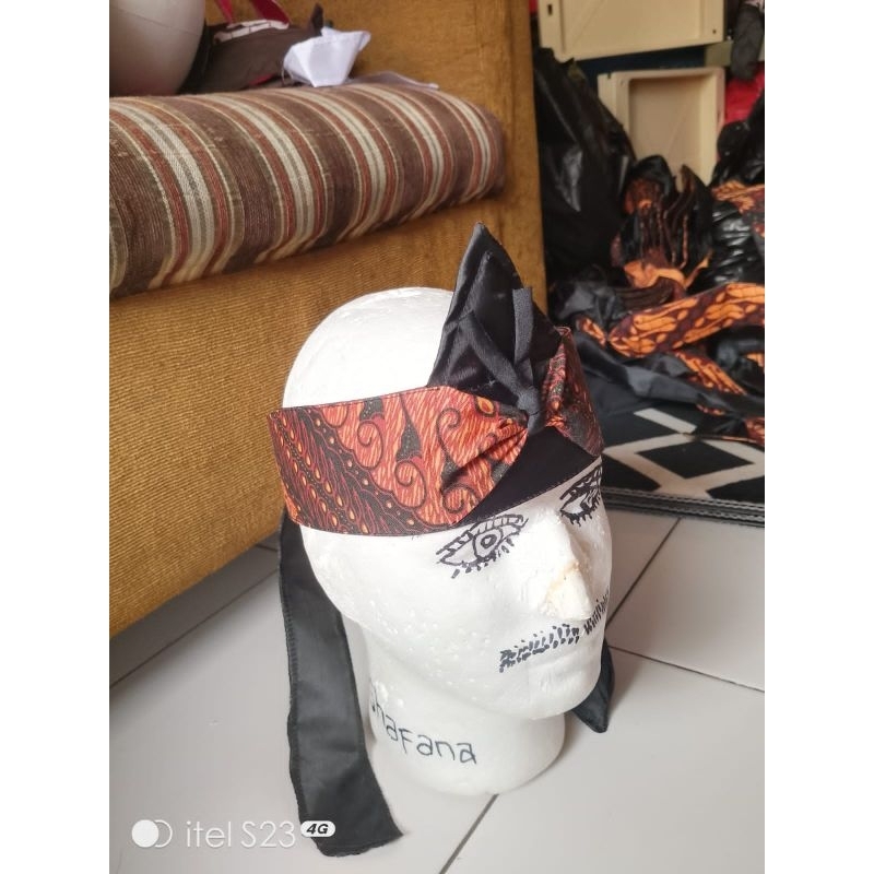 Ikat Kepala batik coklat ukuran anak dan dewasa // ikat kepala tradisional Jawa-Sunda