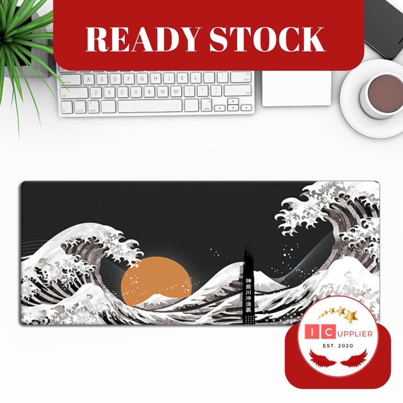 READY STOCK Icupplier Premium Pad Gaming 8x3cm ketebalan 3mm Kanagawa Waves Gaming Mousepad  Deskmat