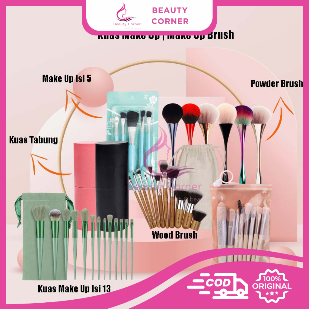 BC Kuas Make Up Brush Wood | Kabuki | Kuas Tabung | Powder Brush