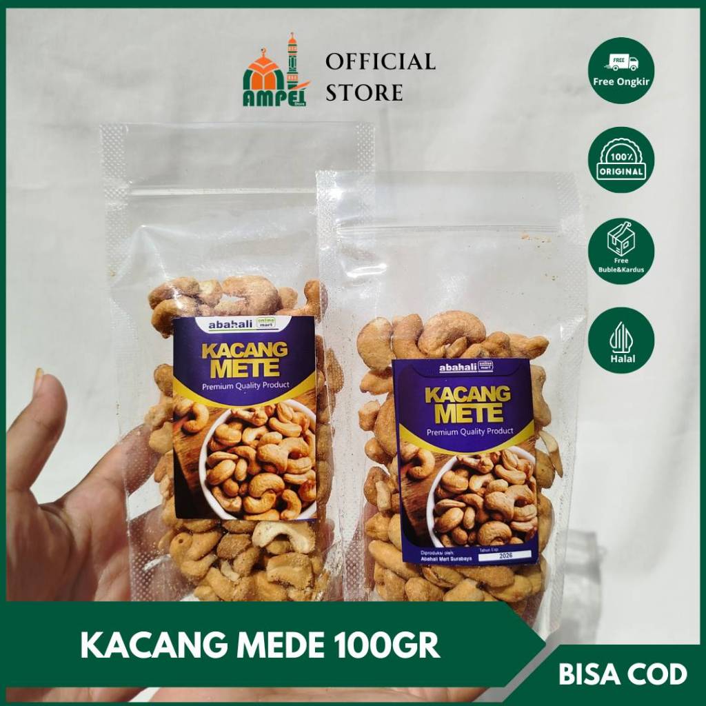 

Kacang Mede Mete Goreng 100gr Gurih Lezat Matang Penuh Vitamin & Gizi