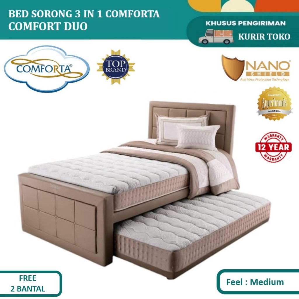 Bed Sorong Comforta 3 in 1 COMFORT DUO / Kasur Springbed 3 in 1 Fullset