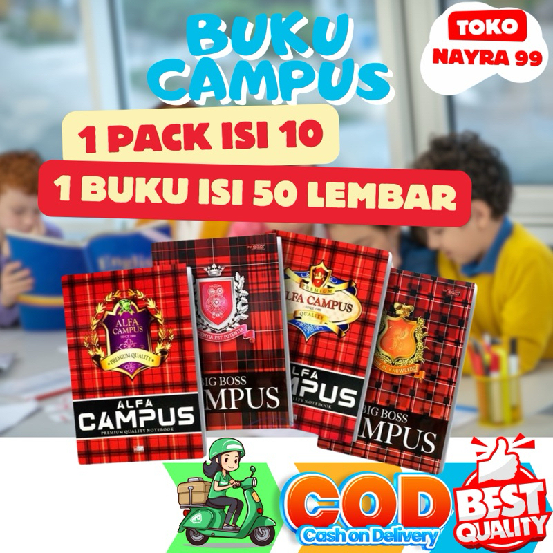 

buku tulis campus besar isi 50 lembar 1 pak isi 10buku 1buku PREMIUM QUALITY