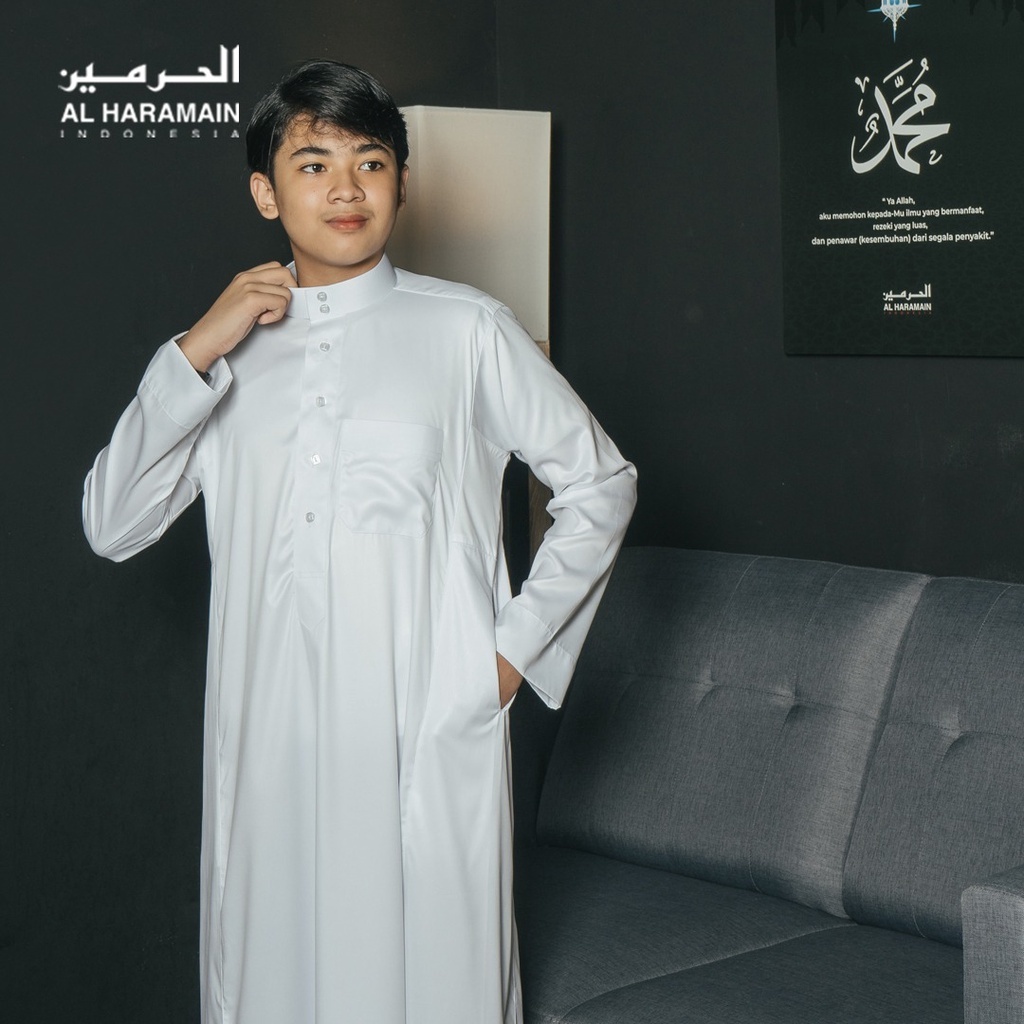 Jubah Al Haramain Remaja Polyester Baju Jubah Gamis Koko Modern Pakaian Muslim Anak Laki laki