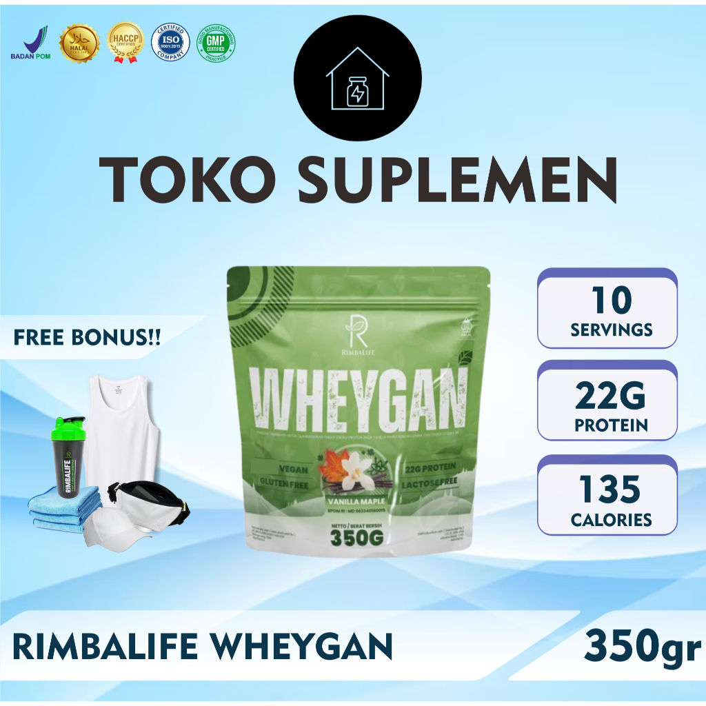 RIMBALIFE RIMBA WHEYGAN 350GR - WHEY VEGAN PROTEIN 350 GR VEGETARIAN WHEY PROTEIN ISOLATE