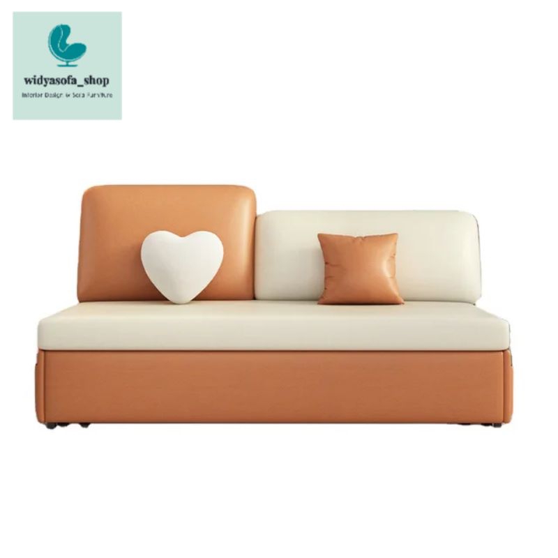 Sofa Bed Kulit Minimalis Sofa Santai Multifungsi Kualitas Bahan Premium