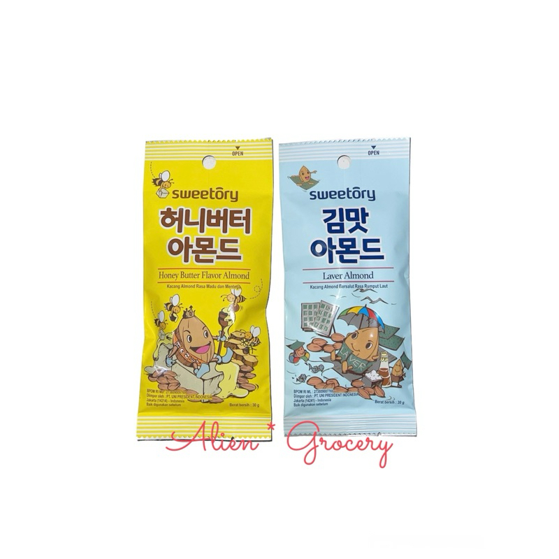 

SWEETORY Korean Almond Laver Seaweed Honey Butter Kacang Panggang 30gr