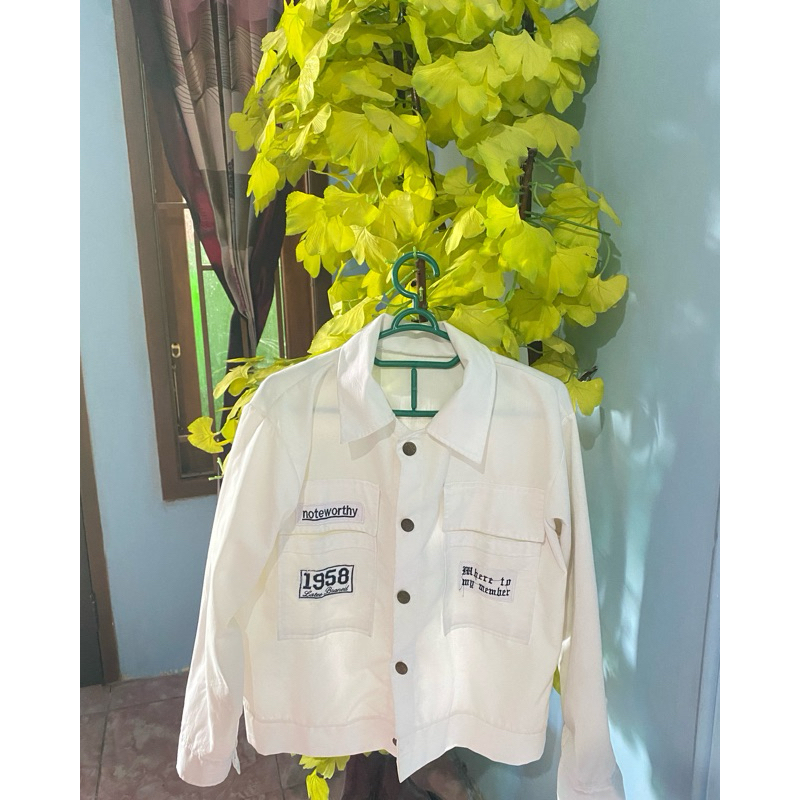 preloved jaket katun putih