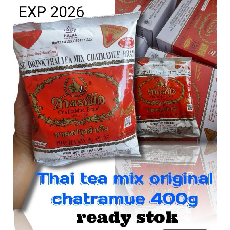 

THAI TEA MIX // 1DUS // TEA THAILAND MERK CHATRAMUE ORIGINAL 400g // sudah BPOM resmi & logo halal