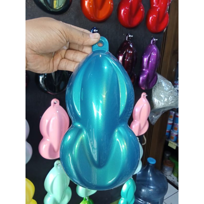 Cat custom warna Biru relaxa Pu / biru tosca metalik Pu.