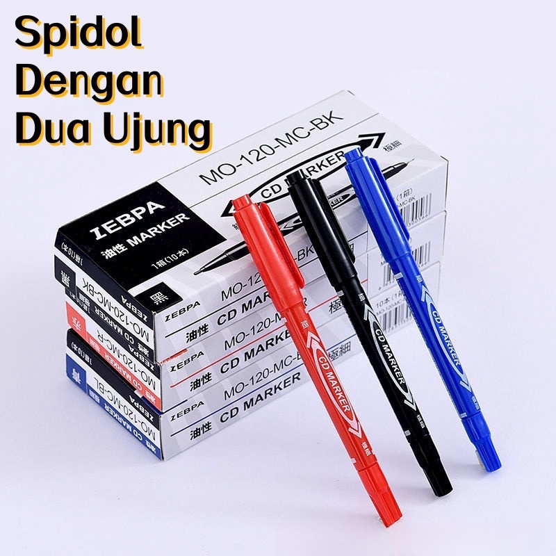 

Marker Spidol 2 kepala / Pulpen Spidol Mewarnai 2 in 1 2 Tip / Spidol marker- 2-tip 0.5mm/1.0mm
