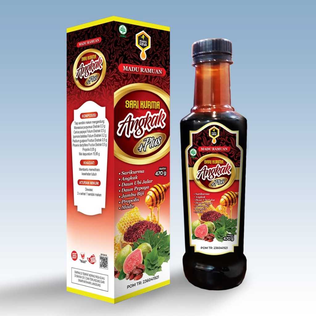 

Madu Angkak Fira Sari Kurma Madu ANGKAK Propolis Jambu Biji Herbal Trombosit Naik DBD Madu Fira