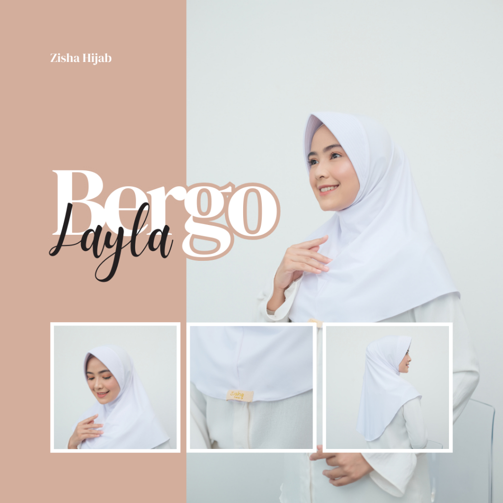 Hijab Bergo Hijab Sport Pet Tebal Hijab Bergo Pet Tebal Kerudung Bergo Jilbab Bergo warna Putih