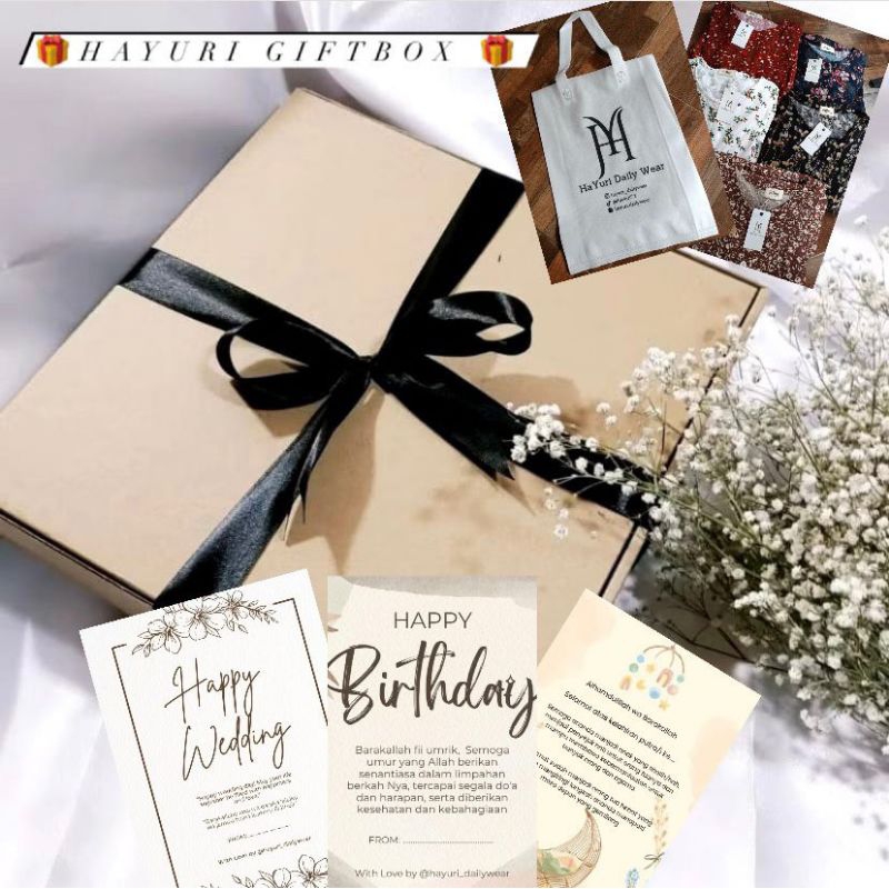 

GIFT BOX set hadiah custom greeting card box hadiah souvenir ulang tahun kado pernikahan giftbox baby born original by HaYuri