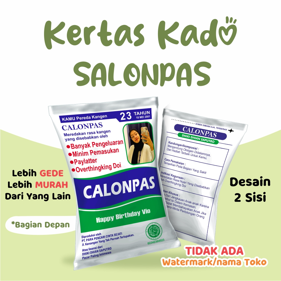 

KERTAS KADO CUSTOM SALONPAS DEPAN BELAKANG
