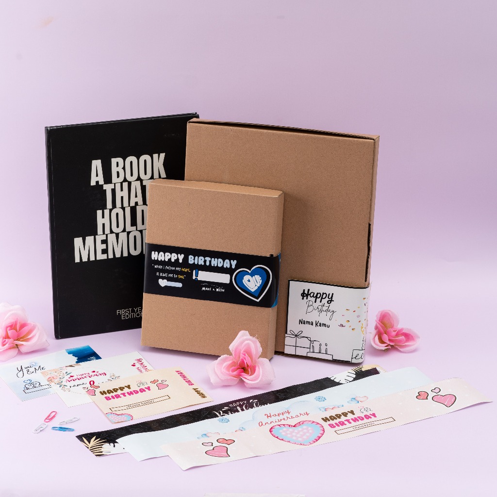 Packagin Box Buku Bucin dengan Sleeve Custom Nama Free Template Desain Selaras Printing