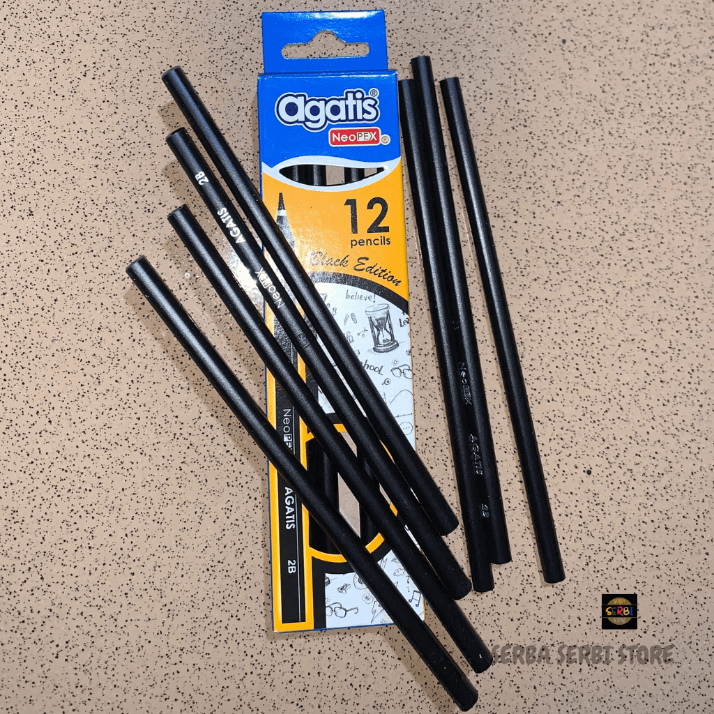 

PENSIL 2B HITAM AGATIS BLACK EDITION / PENSIL TULIS / PENSIL GAMBAR / PENSIL ISI 12PCS
