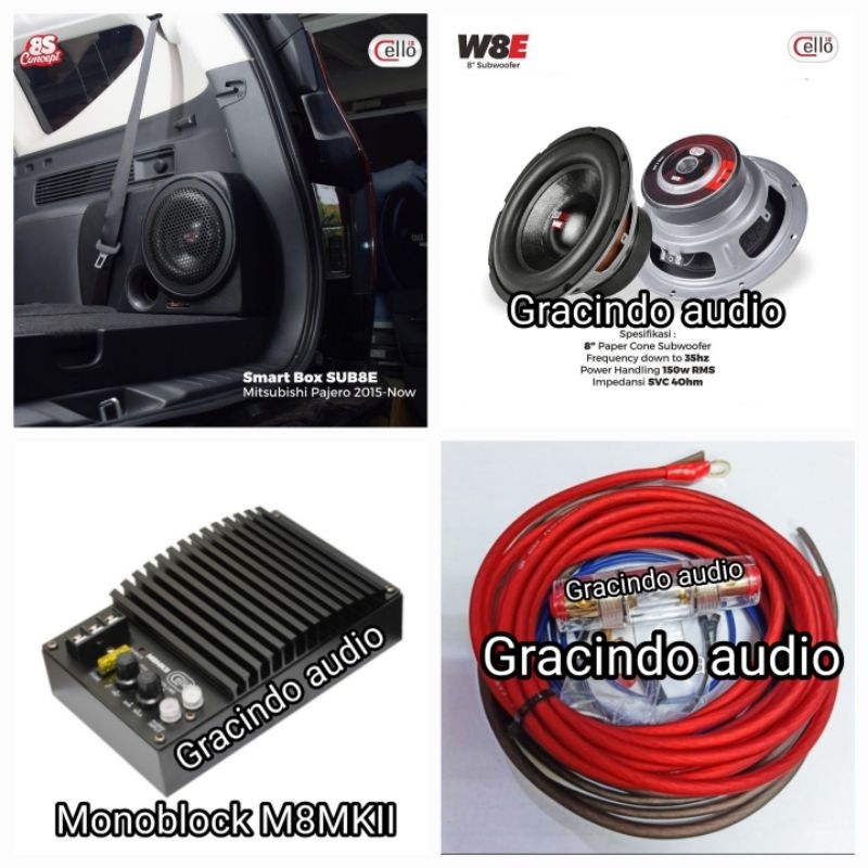 Subwoofer Cello W8E Aktive plus Box PNP OEM Mitsubishi Pajero 2016-2021