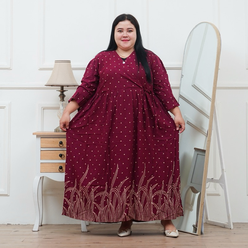 [New Version] Dress Kimono Jumbo Ld 130 Cm | Gamis Jumbo Busui Daster Kekinian