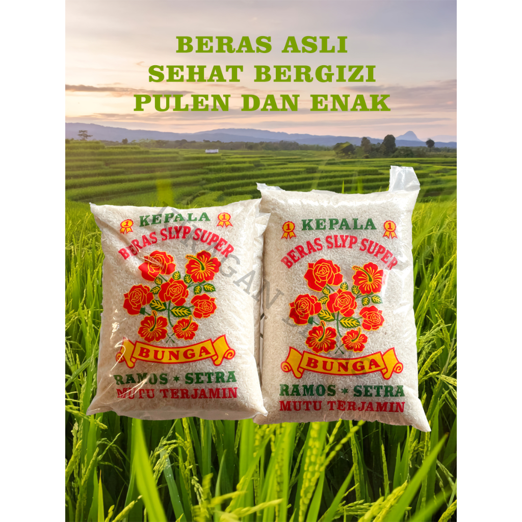 

BERAS SLYP SUPER CAP RAMOS BUNGA 5KG PULEN