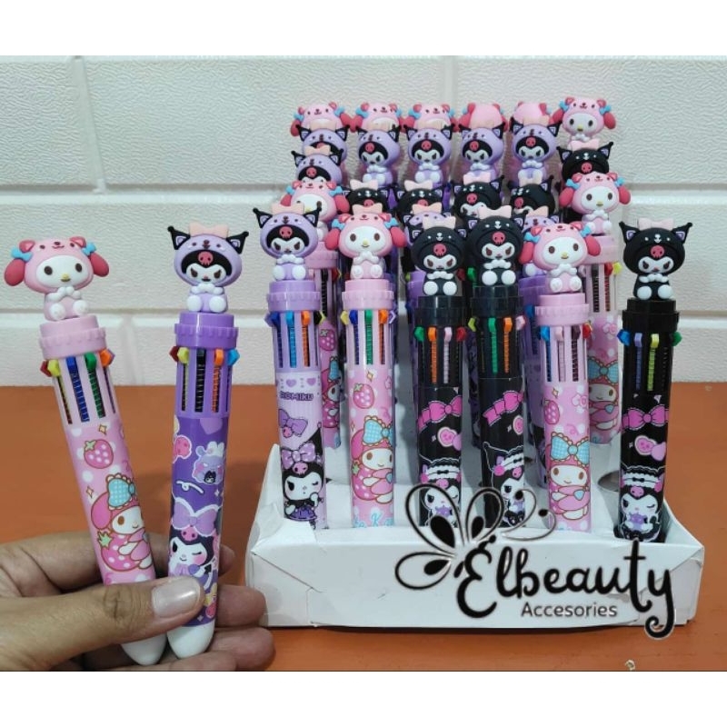 

Pulpen 10 warna SANRIO | 10 in 1 | Pulpen Warna | Pulpen Viral