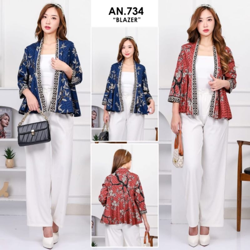 Outer Blazer Batik Peplum #734