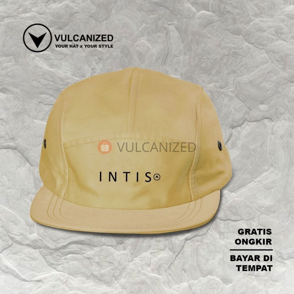 Intis Topi 5 Panel Simple - Cream Topi Pria