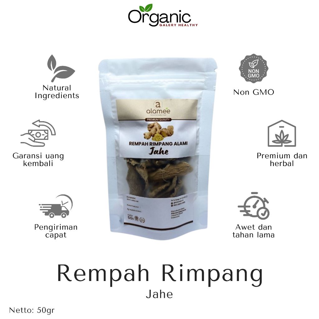 

JAHE KERING DRIED GINGER REMPAH ORGANIC HERBAL HEALTHY ALAMI SIAP SAJI
