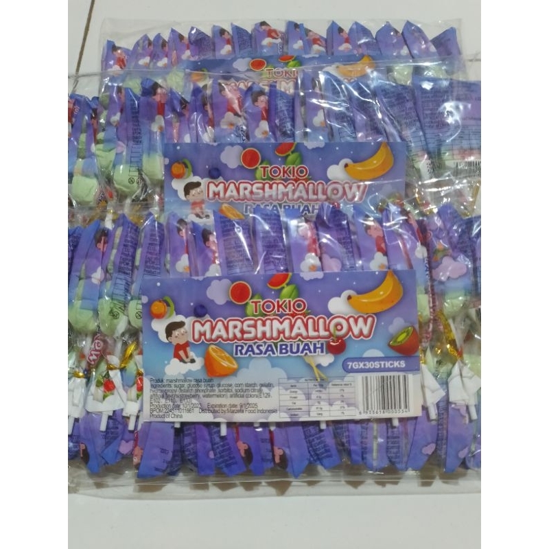 

grosir marshmellow sate TOKIO PACK rasa buah isi 30pcs