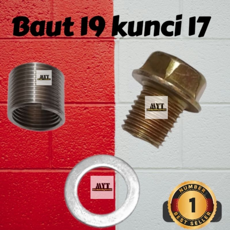 Recoil Set Baut lubang Oli Oversize Baut 19 Kunci 17