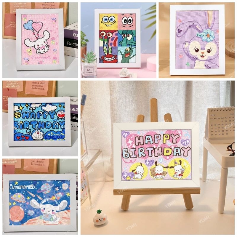 

Diamond Painting kit/Sanrio diamond painting set lengkap jumbo/bingkai Lukisan berlian Dekorasi Kamar Anak