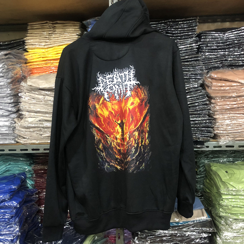 Jaket Hoodie Death Vomit Unleash The Beast Bahan Katun Fleece | Jaket Hoodie Jumper & Ritsleting | B