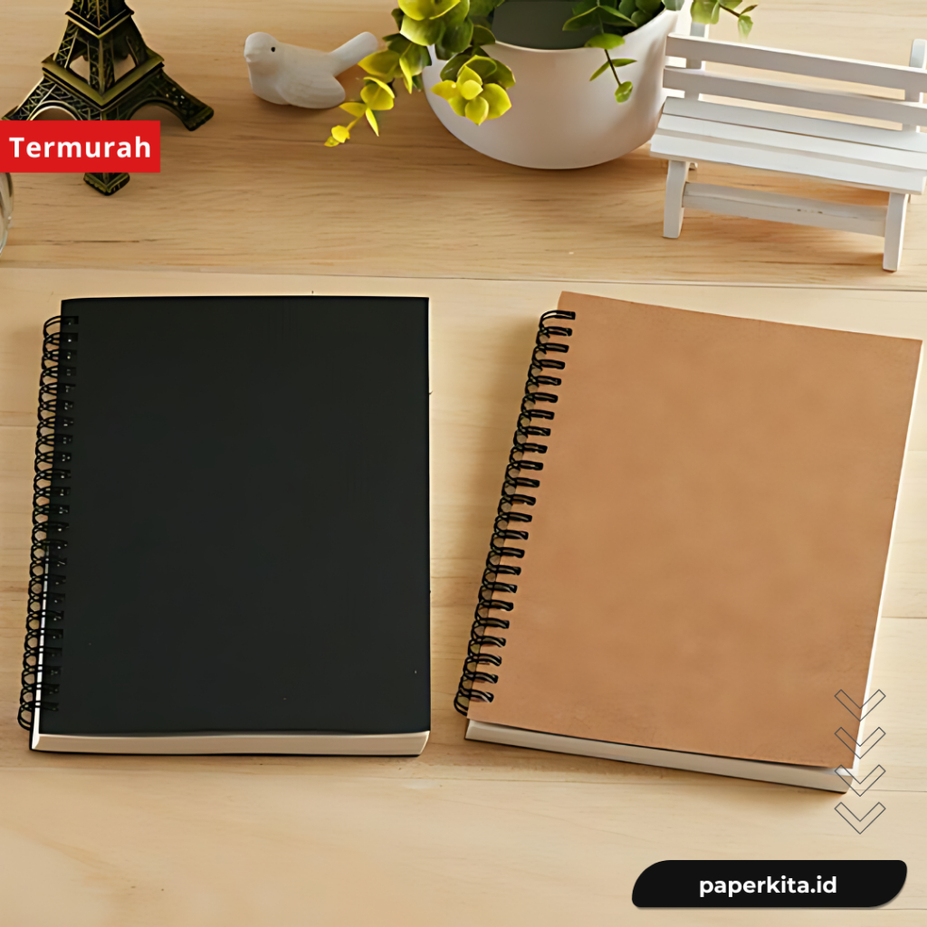 

Buku Tulis Catatan Spiral A5 Notebook Jurnal Diary Isi 50 Lembar Cover Coklat Blank Garis Paperkita