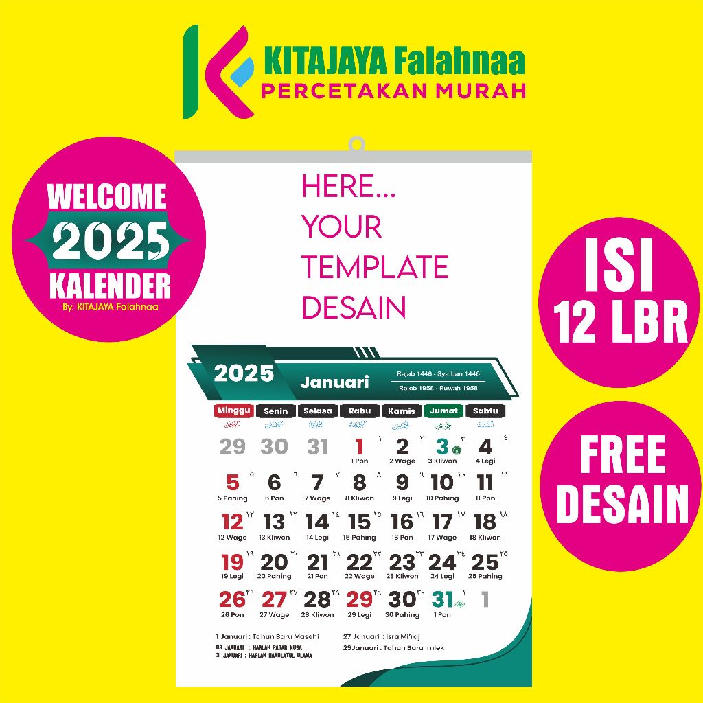 

KALENDER 2025 ISI 12 LBR CUSTOM